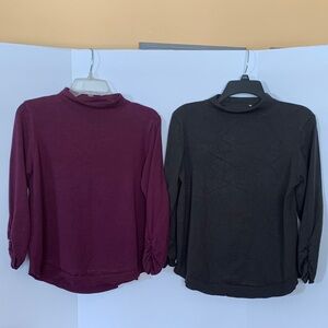 Melissa Paige Deep Burgundy Long Sleeve Top